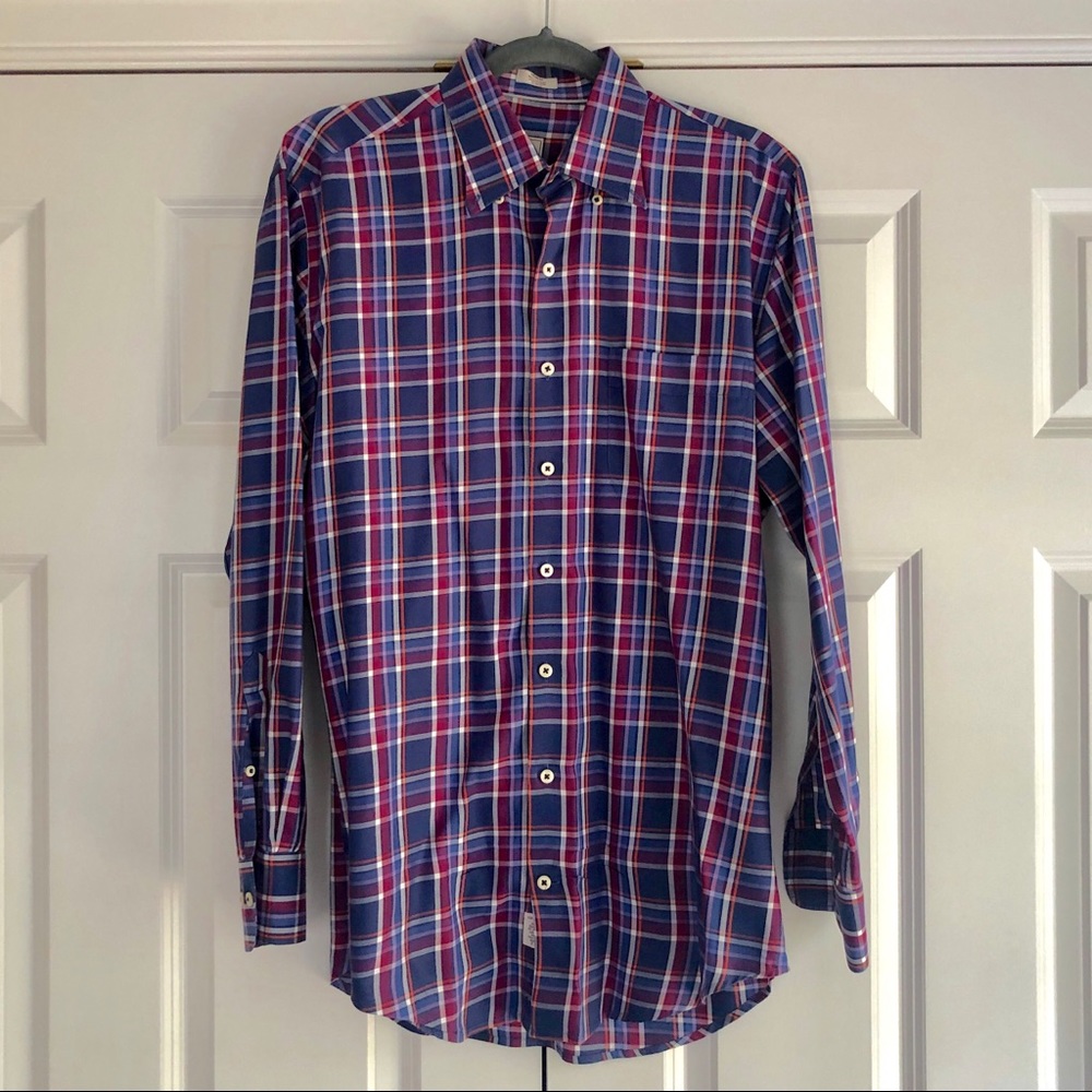 Peter Millar Plaid Button Down Shirt M